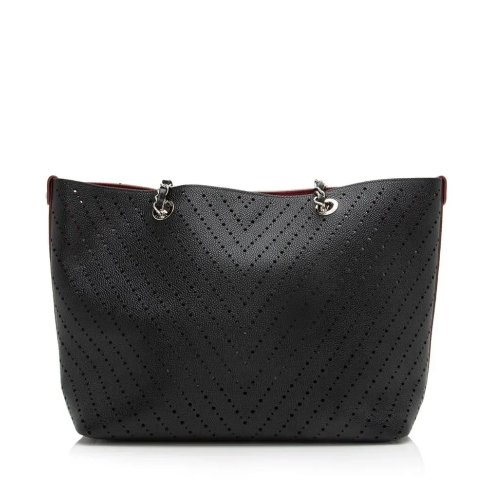 Chanel Perforated Caviar Leather CC Shopping Tote - Picture 3 of 13